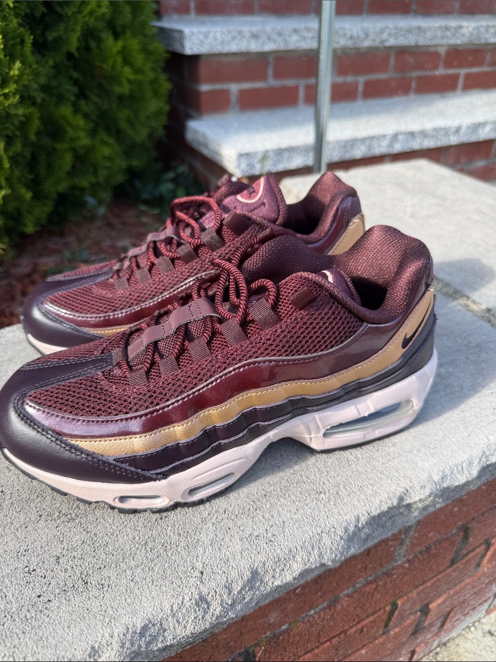 Nike Women’s Air Max 95 in Burgundy and Gold